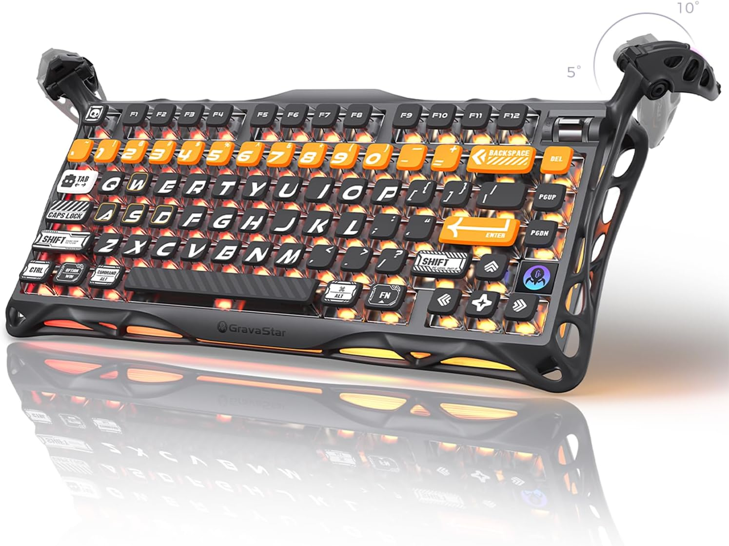 GravaStar Mercury K1 Pro 75% Wireless Mechanical Gaming Keyboard - Cyber Flare GravaStar Mercury K1 Pro 75% Wireless Mechanical Gaming Keyboard - Cyber Flare